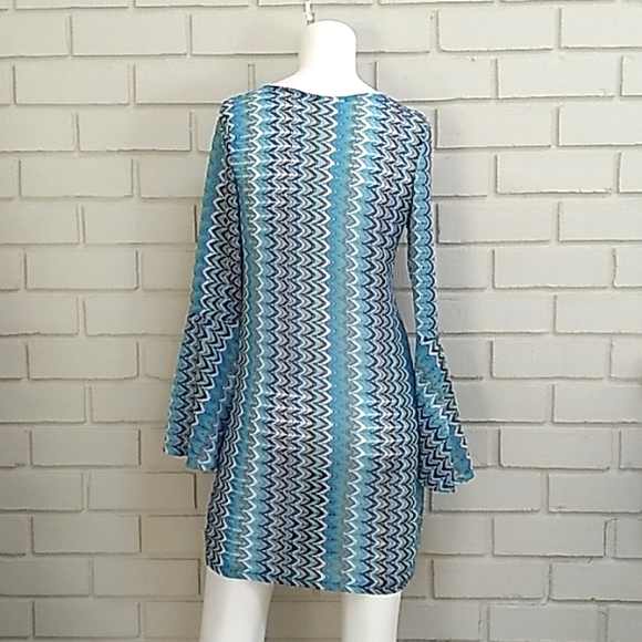 Alexa & Stella Multicolor Bell Sleeve Dress. Size Large NWOT - Picture 6 of 12